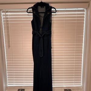 Vici Dark Blue Denim Jumpsuit